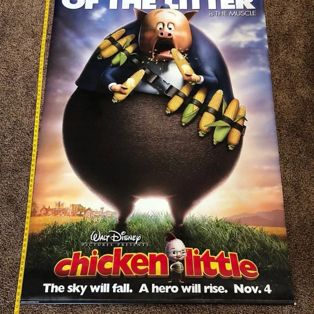 Disney Chicken Little Fish Out of Water 2 sided Vinyl 47 x 70”Banner Poster